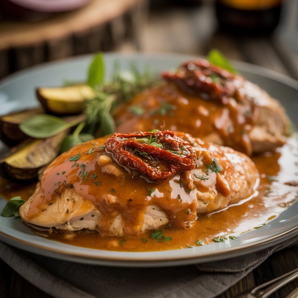 Marry Me Chicken Recipe – So Good, They’ll Want to Marry You! 2 Creamy Marry Me Chicken garnished with fresh basil