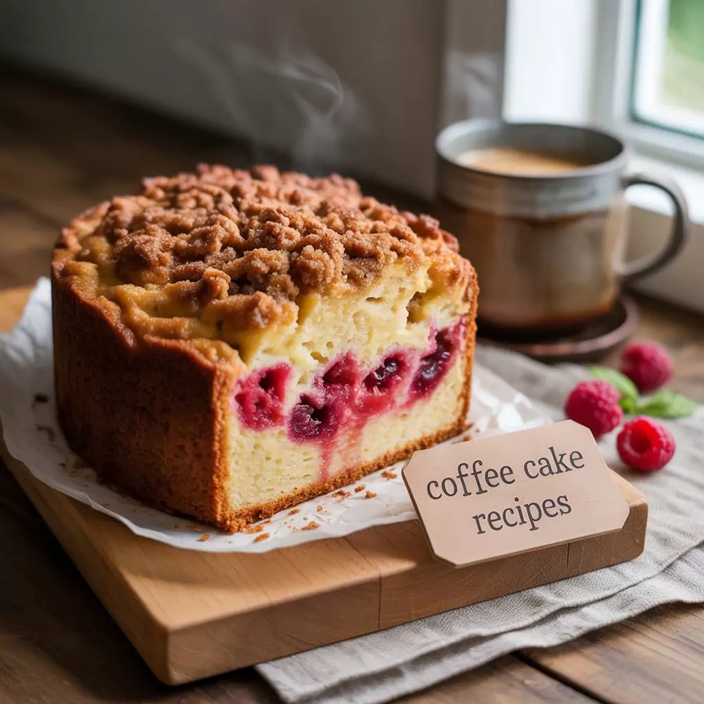 Coffee Cake Recipes – The Perfect Treat for Any Occasion 2 Freshly baked coffee cake recipe with buttery crumb topping served on a plate