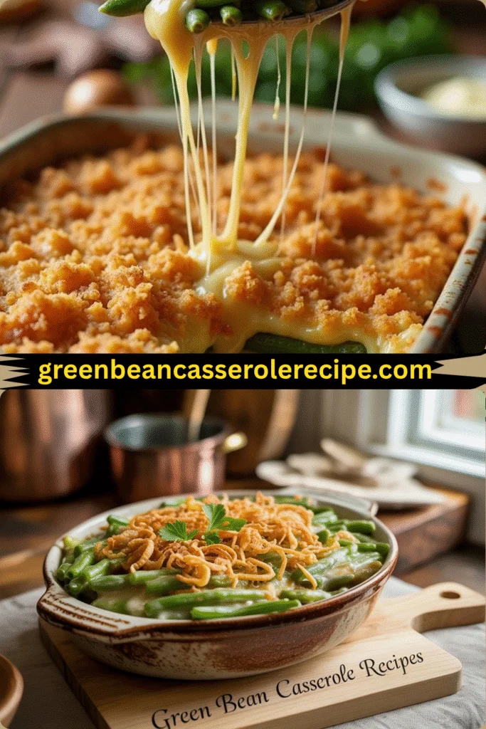 Green Bean Casserole Recipes: Easy, Creamy & Crowd-Pleasing 3 A green bean casserole with a creamy sauce and crispy topping, perfect for holiday meals and family gatherings.