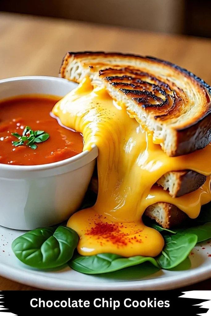 Grilled Cheese Sandwich: A Perfectly Crispy & Melty Delight 6 A grilled cheese sandwich with perfectly melted cheese spilling from the center, topped with fresh cilantro, served on a rustic plate with a touch of paprika.
