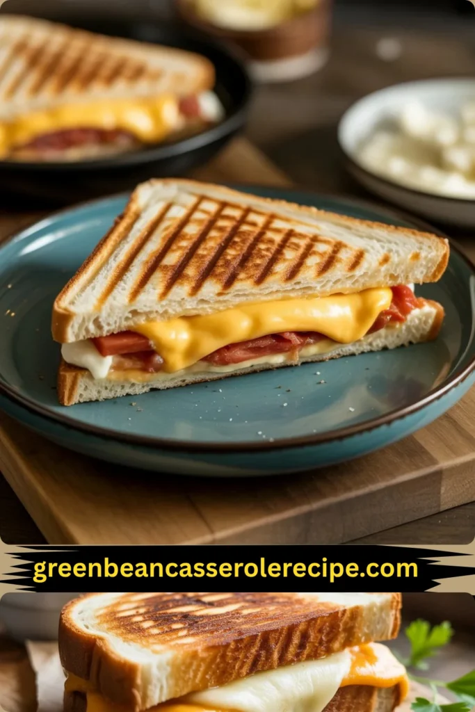 Grilled Cheese Sandwich: A Perfectly Crispy & Melty Delight 5 A close-up view of a classic grilled cheese sandwich, with the cheese oozing out from between two perfectly toasted slices of bread.