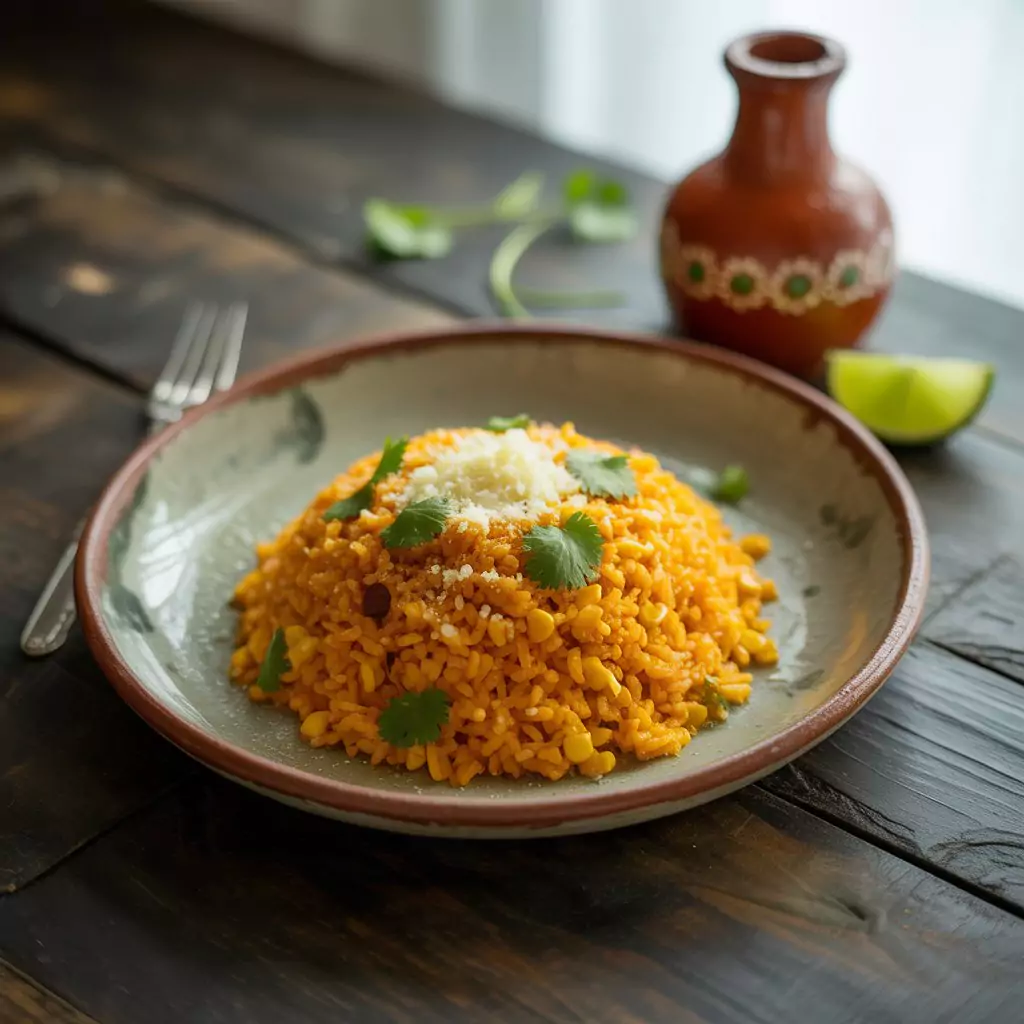 Mexican Rice Recipe – Fluffy, Flavorful & Easy to Make 3 Spicy Mexican rice served in a bowl with fresh cilantro garnish