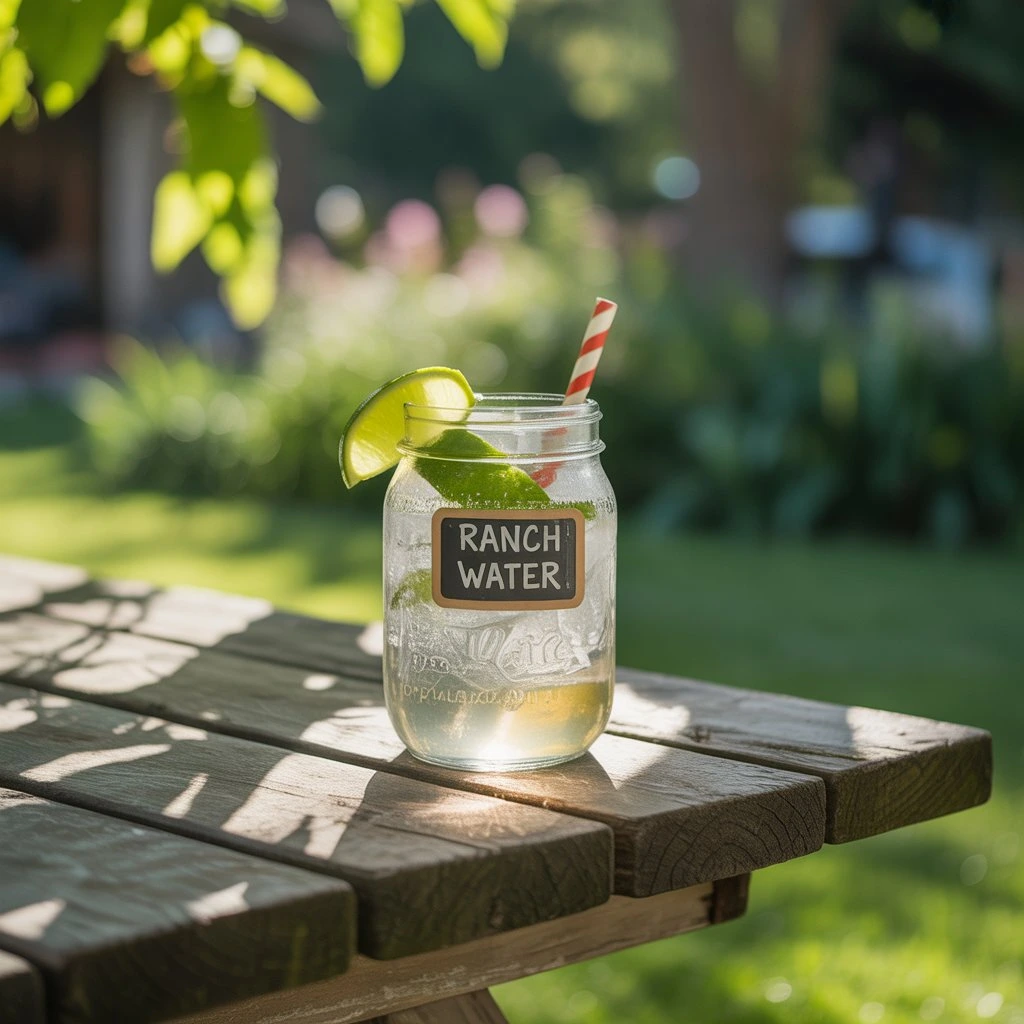 Ranch Water Cocktail Recipe (3 Ingredients) – The Ultimate Summer Drink 6 "Refreshing Ranch Water cocktail with lime and ice in a tall glass"