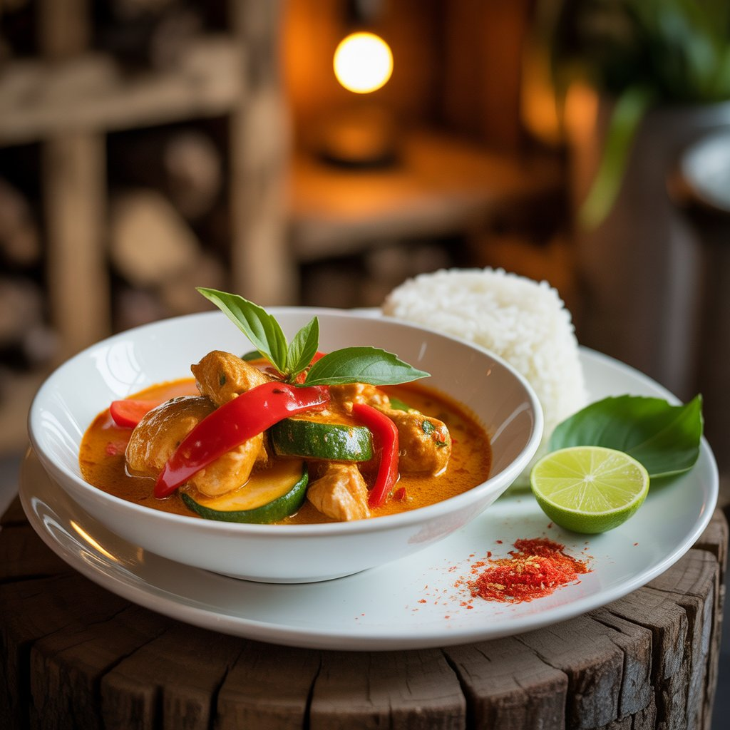 Thai Red Curry Recipe – A Bold & Comforting Thai Classic 3 Creamy Thai red curry served with jasmine rice