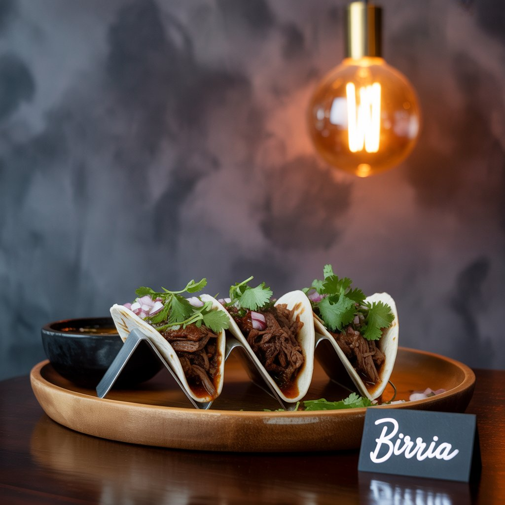 Authentic Beef Birria Tacos Recipe – Flavorful, Juicy & Irresistible 2 Plate of beef birria tacos served with lime wedges