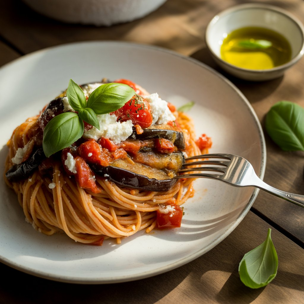 Pasta alla Norma – A Classic Sicilian Eggplant Pasta Recipe 4 Classic Sicilian pasta topped with tomato sauce and ricotta