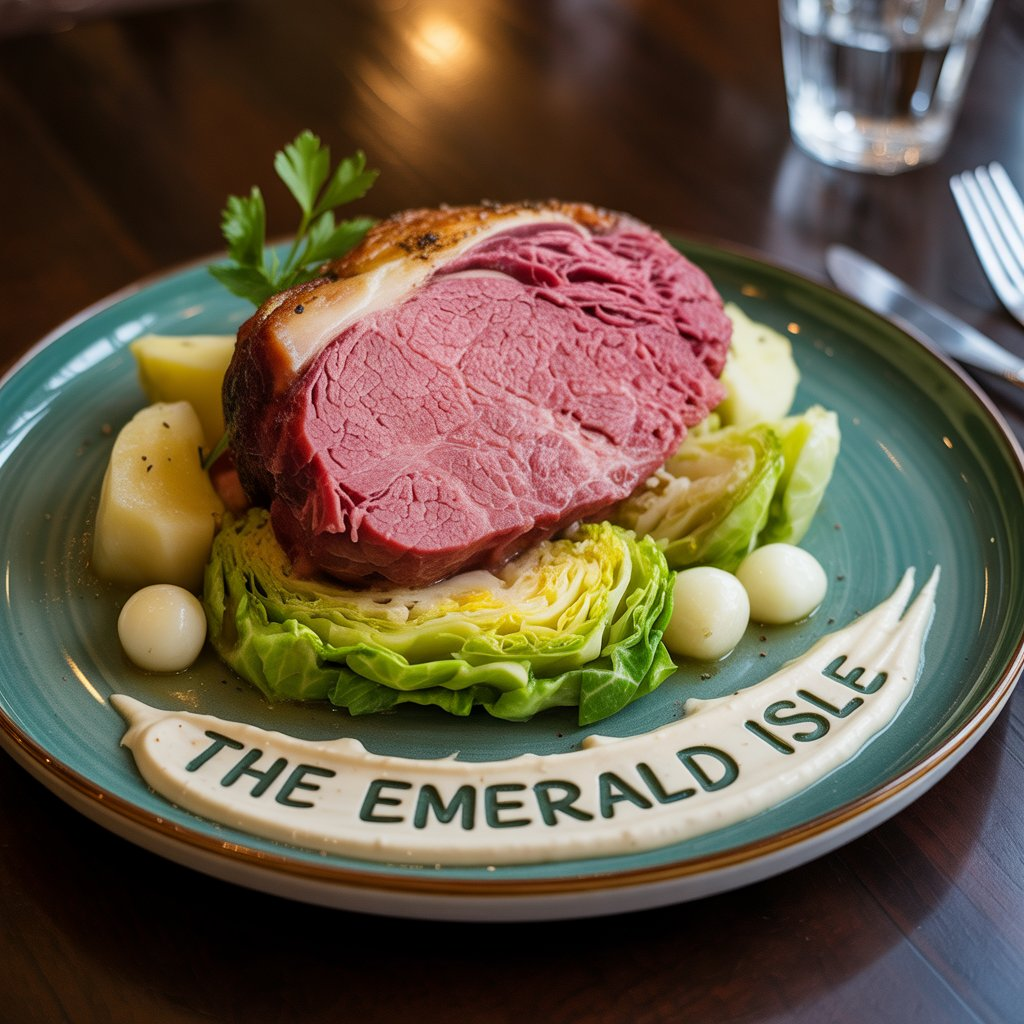 Corned Beef and Cabbage Recipe – A Classic Irish Comfort Dish 3 Classic Irish corned beef and cabbage on a rustic plate