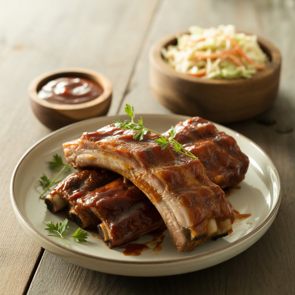 Oven Baked Ribs Recipe – Fall-Off-the-Bone Tender & Juicy! 4 Close-up of fall-off-the-bone oven baked pork ribs