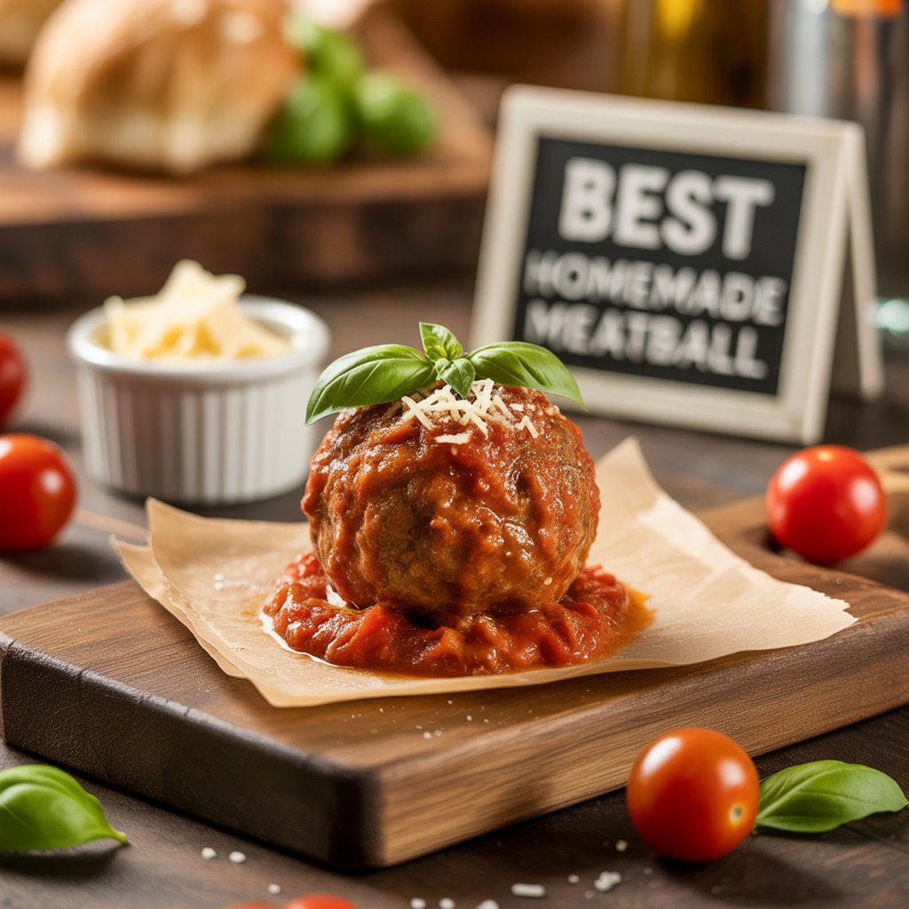 Best Homemade Meatball Recipe – Juicy, Easy & Packed with Flavor 3 Juicy homemade meatballs in rich tomato sauce